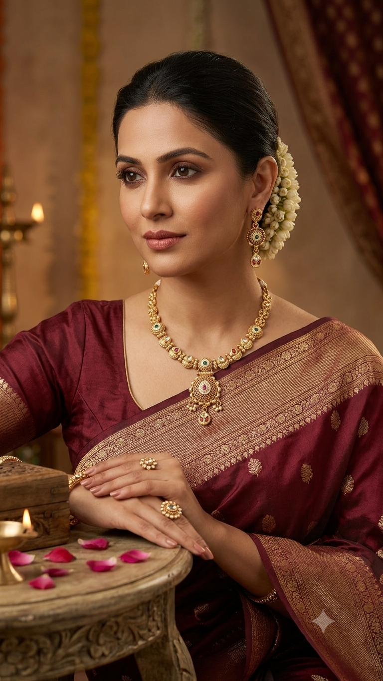 Rajwadi Gold Tone Necklace