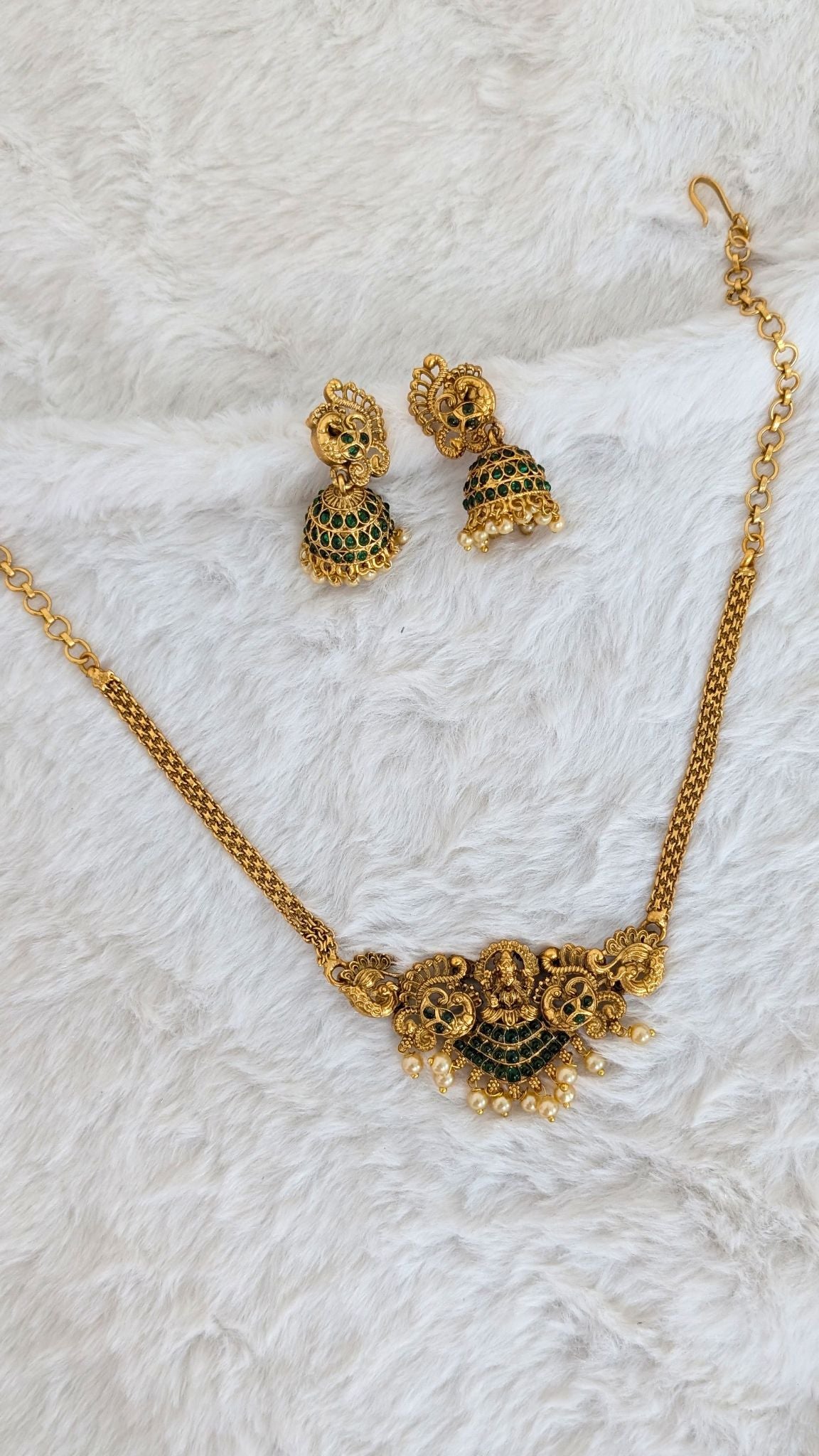 Temple Necklace with Earrings