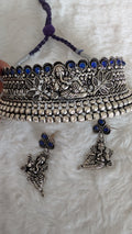 Oxidized choker with Ganesh.