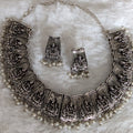 Temple Silver necklace and earrings set