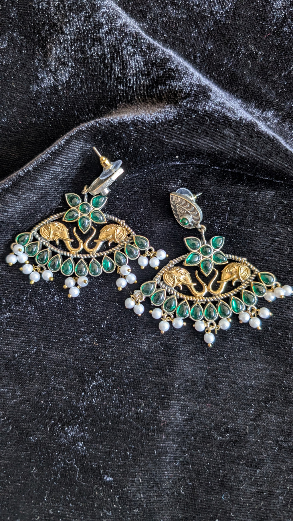 Emerald Elephant Chandbali