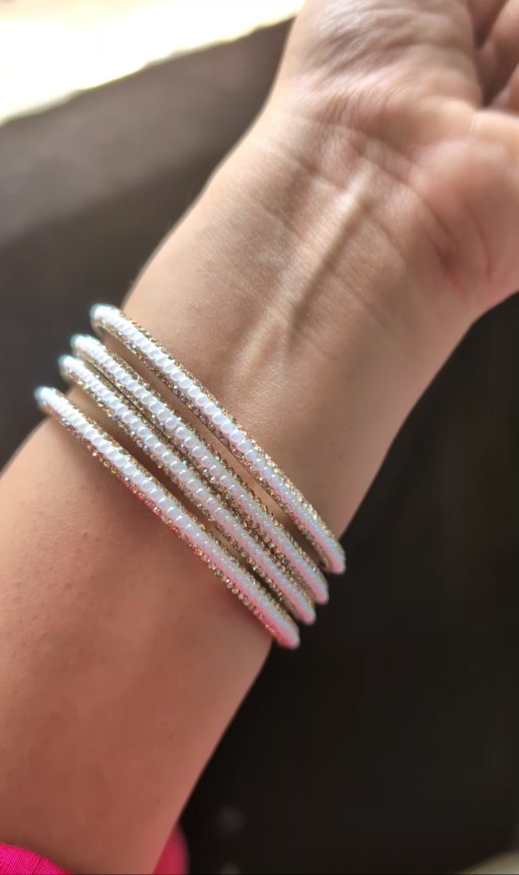 White Pearl Bangles
